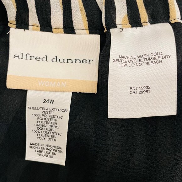 Alfred Dunner Zebra Print Tiered Midi Skirt Sz 24W Sheer Ruffle Office Artsy - Picture 6 of 6